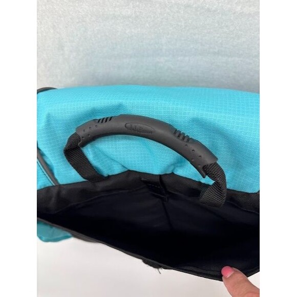 LL Bean Messenger Laptop Commuter Shoulder Bag Turquoise Padded Organizer - Picture 9 of 12